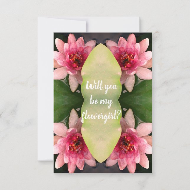 Will you be my flowergirl Pink Lotus Flowers Invitation (Front)