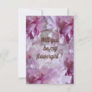 Will you be my flowergirl pink Peonies Leaves Invitation