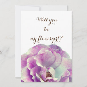Will you be my flowergirl Pink Rose Invitation