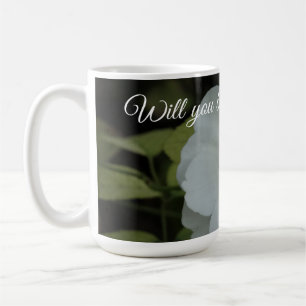 Will you be my flowergirl, White Flower Photo Coffee Mug
