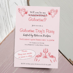 Will You Be My Galentine? Galentine Day's Party Invitation