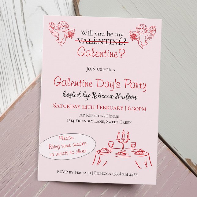 Will You Be My Galentine? Galentine Day's Party Invitation (Creator Uploaded)