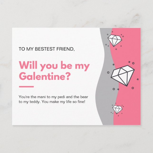 Will You Be my Galentine? Postcard (Front)