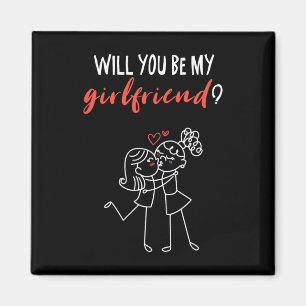 Will You Be My Girlfriend I Love You Valentin Magnet
