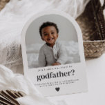 Will You Be My Godfather Arch Photo Proposal Invitation<br><div class="desc">Looking for a sweet and meaningful way to ask a loved one to be your baby's Godfather? This modern, minimalist card is the perfect way to pop the question! Whether you're asking a family member or close friends, this template helps you create a heartfelt moment that they'll treasure forever, along...</div>