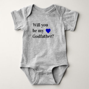 will you be my godfather baby bodysuit