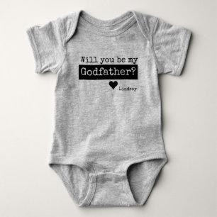 will you be my godfather baby bodysuit