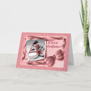 Will You Be My Godfather - Baby Girl Pink Invitation