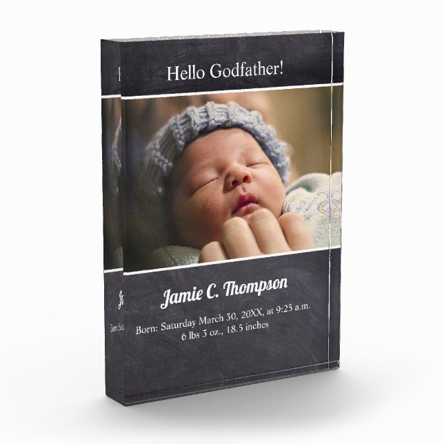 Will you be my Godfather Baby photo birth details (Left)