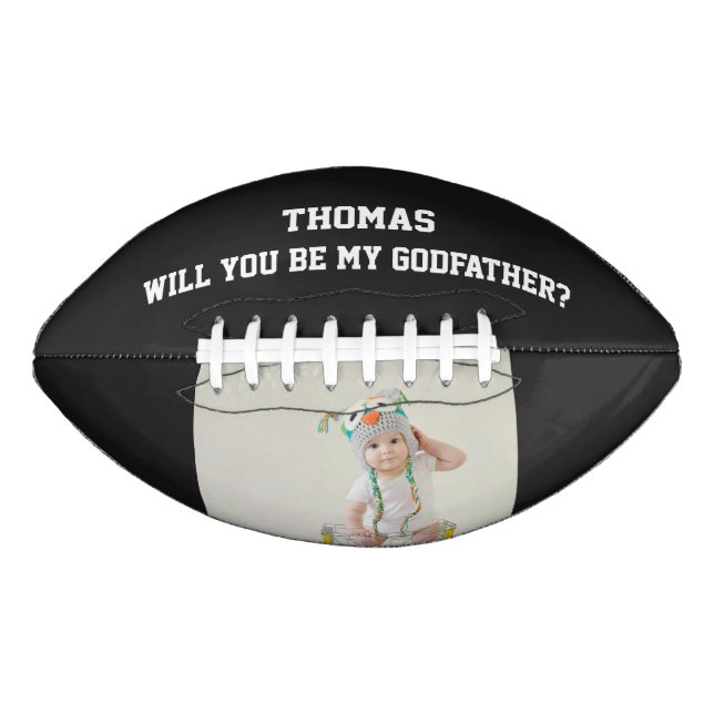 Will You Be My Godfather Godparent Proposal Sports American Football (Front)