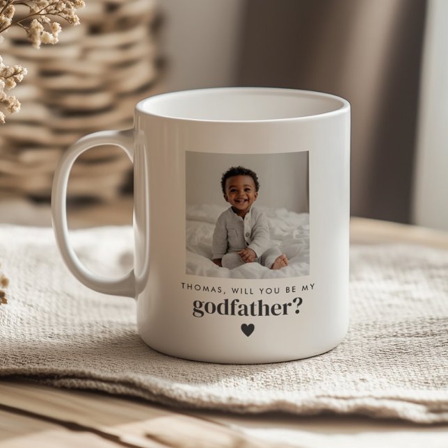 Will You Be My Godfather Photo Proposal Coffee Mug (Zazzle Will You Be My Godfather Photo Proposal Coffee Mug - Front)