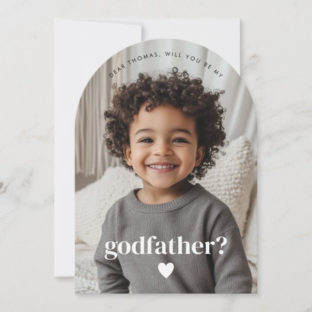 Will You Be My Godfather Photo Proposal  Invitation (Front)