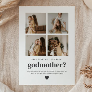 Will You Be My Godmother 4 Photo Proposal Card