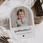 Will You Be My Godmother Arch Photo Proposal Invitation<br><div class="desc">Looking for a sweet and meaningful way to ask a loved one to be your baby's Godmother? This modern, minimalist card is the perfect way to pop the question! Whether you're asking a family member or close friends, this template helps you create a heartfelt moment that they'll treasure forever, along...</div>