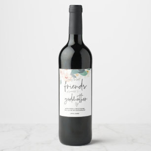 Will You Be My Godmother Asking Baby Announcement Wine Label