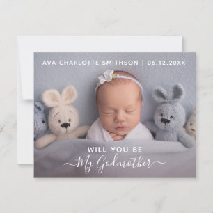 Will You Be My Godmother Classy Personalised Photo