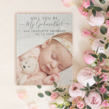 Will You Be My Godmother Classy Personalised Photo