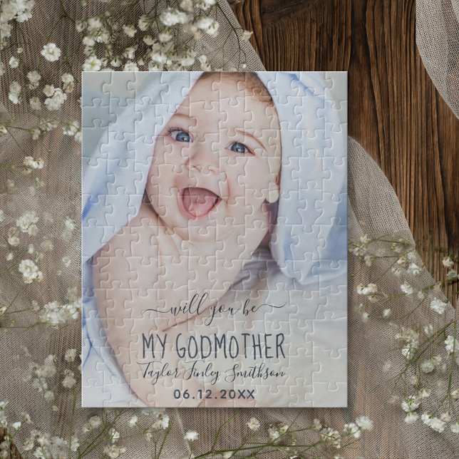 Will You Be My Godmother Classy Personalised Photo Jigsaw Puzzle (Creator Uploaded)