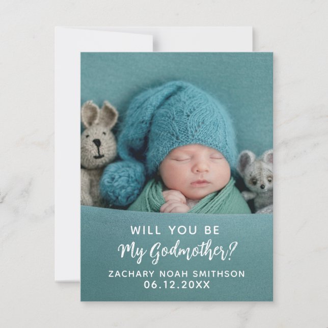 Will You Be My Godmother Lovely Personalised Photo (Front)