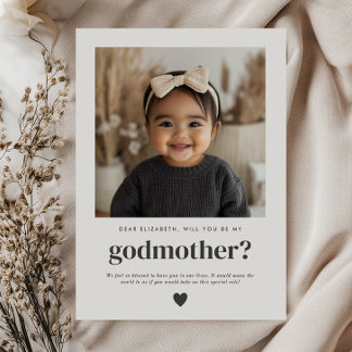 Will You Be My Godmother Photo Proposal Invitation