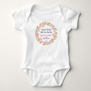 Will You Be My Godmother Proposal on Baby Bodysuit