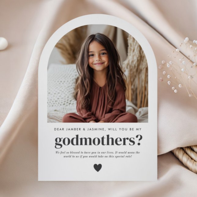 Will You Be My Godmothers Arch Photo Proposal Invitation (Zazzle Will You Be My Godmothers Arch Photo Proposal Invitation)