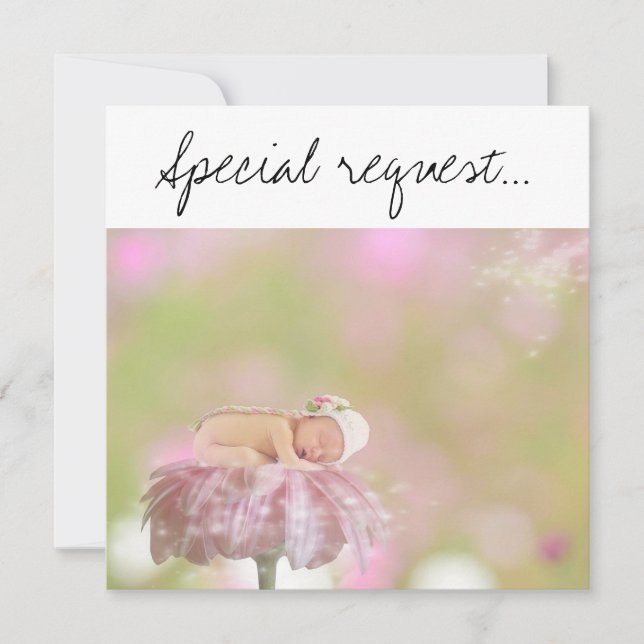 Will you be My Godparent Baby sleeping on a flower Card (Front)