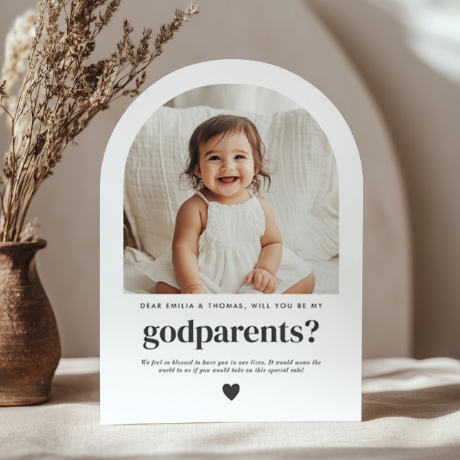 Will You Be My Godparents Arch Photo Proposal Invitation (Creator Uploaded)