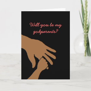 will you be my godparents in pink card ethnic