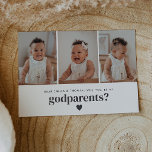 Will You Be My Godparents Landscape Photo Proposal Invitation<br><div class="desc">Looking for a sweet and meaningful way to ask a loved one to be your baby's Godparents? This modern, minimalist card is the perfect way to pop the question! Whether you're asking a family member or close friends, this template helps you create a heartfelt moment that they'll treasure forever, along...</div>