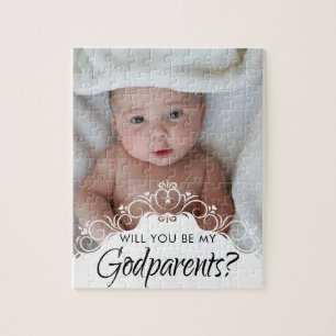 Will You Be My Godparents Photo Jigsaw Puzzle