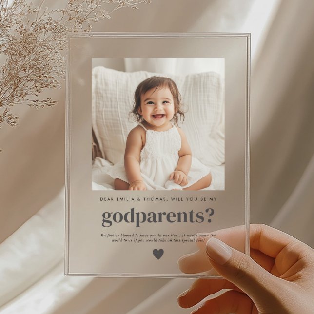 Will You Be My Godparents Photo Proposal Acrylic Invitations (Zazzle Will You Be My Godparents Photo Proposal Acrylic Invitations)