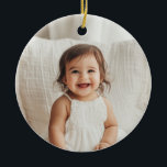 Will You Be My Godparents Photo Proposal Ceramic Tree Decoration<br><div class="desc">Looking for a sweet and meaningful way to ask a loved one to be your baby's Godparents? This modern, minimalist design is the perfect way to pop the question! Whether you're asking a family member or close friends, this will help you create a heartfelt moment that they'll treasure forever, along...</div>