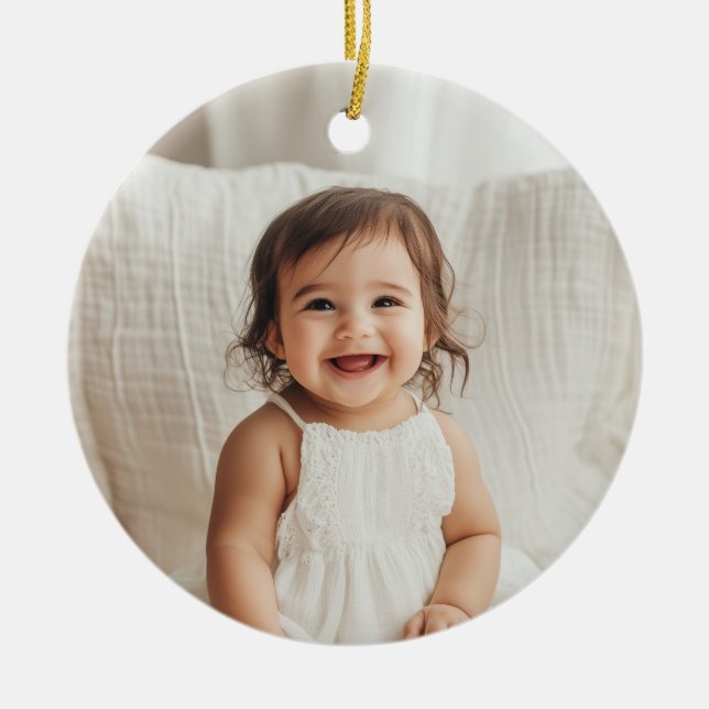 Will You Be My Godparents Photo Proposal Ceramic Tree Decoration (Front)