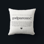 Will You Be My Godparents Photo Proposal Cushion<br><div class="desc">Looking for a sweet and meaningful way to ask a loved one to be your baby's Godparents? This modern, minimalist design is the perfect way to pop the question! This is a sweet way for you to create a heartfelt moment that they'll treasure forever, along with a photo of your...</div>