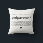 Will You Be My Godparents Photo Proposal Cushion<br><div class="desc">Looking for a sweet and meaningful way to ask a loved one to be your baby's Godparents? This modern, minimalist design is the perfect way to pop the question! This is a sweet way for you to create a heartfelt moment that they'll treasure forever, along with a photo of your...</div>