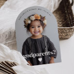 Will You Be My Godparents Photo Proposal  Invitation<br><div class="desc">Looking for a sweet and meaningful way to ask a loved one to be your baby's Godparents? This modern, minimalist card is the perfect way to pop the question! Whether you're asking a family member or close friends, this template helps you create a heartfelt moment that they'll treasure forever, along...</div>