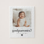 Will You Be My Godparents Photo Proposal Jigsaw Puzzle<br><div class="desc">Looking for a sweet and meaningful way to ask a loved one to be your baby's Godparents? This modern puzzle makes a fun way to pop the question! Whether you're asking a family member or close friends, this template helps you create a heartfelt moment that they'll treasure forever, along with...</div>