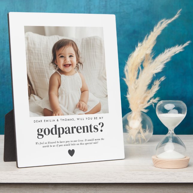 Will You Be My Godparents Photo Proposal Plaque (Side)
