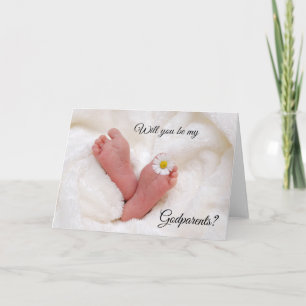 Will You Be My Godparents Proposal Newborn Invitation