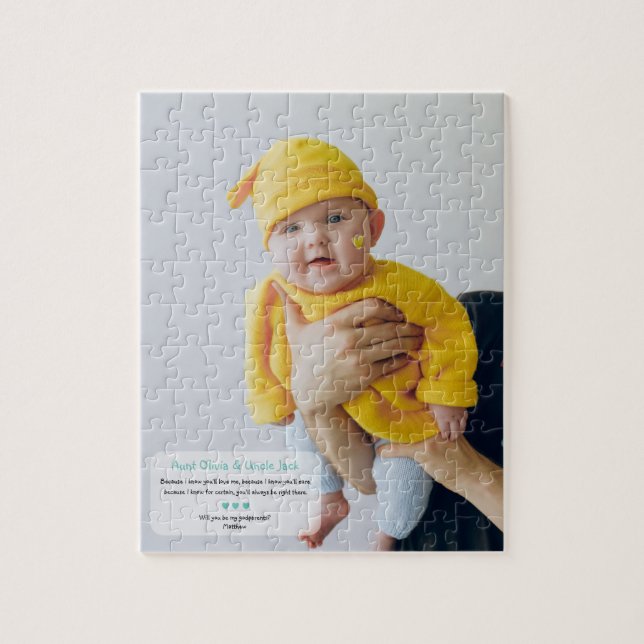 Will You Be My Godparents Proposal Photo Jigsaw Puzzle (Vertical)
