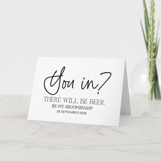 Will You Be My Groomsman Asking Request From Groom Card (Front)