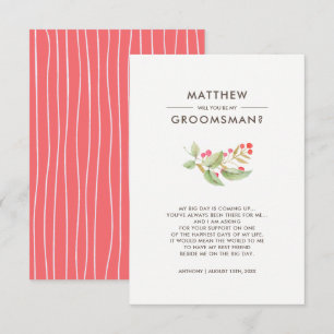 Will you be my Groomsman? Custom  Invitation