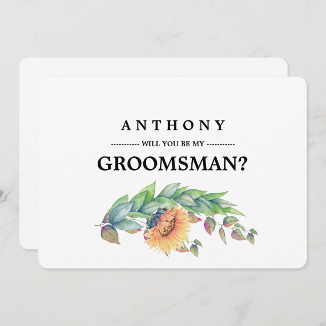 Will you be my Groomsman? Custom Invitations (Front/Back)