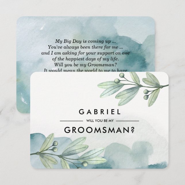 Will you be my Groomsman? Custom Invitations (Front/Back)