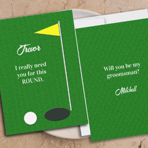 Will You Be My Groomsman Golf Proposal Cards