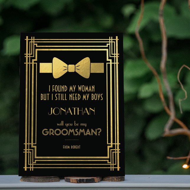 Will You Be My Groomsman | Great Gatsby Groomsmen Invitation (Creator Uploaded)