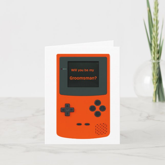 Will You Be My Groomsman Handheld Electronic Game  Note Card (Front)