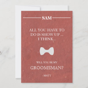 Will  You  Be My Groomsman? Invitation
