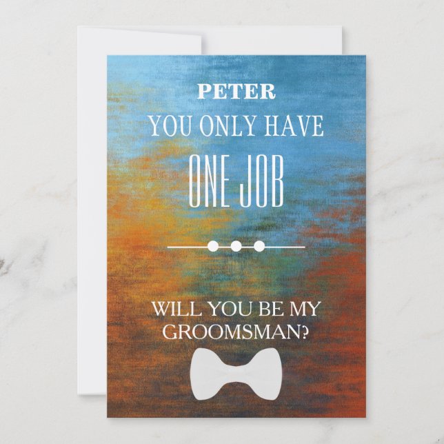 Will  You  Be My Groomsman? Invitation (Front)